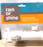 Rain Or Shine White Metal Flag Bracket House Mounted Holder Screws Included. Fixed Price $13.00.