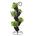 Pot Flower Tiered Stand Metal Outdoor Stacking Planter Black Hanging Esterno. Fixed Price $89.99.