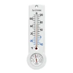 BBB82356 La Crosse 8.75" Indoor/outdoor Thermometer & Hygrometer With Key Hider. Fixed Price $8.95.