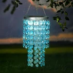 Solar Led Blue Beaded Chandelier Garden Mobile Hanging Wind Chime Patio Decor. Fixed Price $29.98.