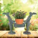Spi Home Cast Aluminum Bunny Gardeners Plant Pot Holder 15.5 Inches High. Fixed Price $297.00.