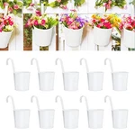 Flower POTS,10 Pcs Metal Iron Hanging Plant Balcony 6.3 Inch White. Fixed Price $39.75.
