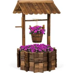 Best Choice Products Rustic Wooden Wishing Well Planter Yard Decoration. Fixed Price $89.99.