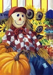 New Large Toland Autumn Harvest Flag Fall Farm Stand Scarecrow Pumpkins 28X40. Fixed Price $21.00.
