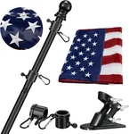 Flag Pole Kit 6FT House Porch Black Holder Wall Mounting Bracket New. Fixed Price $21.99.
