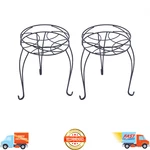 Matte Black Metal Plant Stand Flower Holder Rack Shelf Tier Indoor Outdoor, 2 Pk. Fixed Price $19.99.