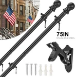2PACK 6FT Flag Pole Kit Heavy Duty Bracket Metal W/ Rotating Rings Garden. Fixed Price $29.99.