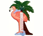 Flamingo And Palm Tree Small Window Thermometer. Fixed Price $16.99.