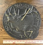 Whitehall Products Bugling Elk Metal Wall Clock & Thermometer 14" Man Cave Hunt. Fixed Price $79.00.
