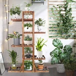 Stylish 52" Height Carbonized Wood Plant Stand Tiered Corner Flower Ladder Shelf. Fixed Price $38.95.