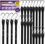 Bungee Cords With Hooks (20 Pack) Heavy Duty Outdoor Rubber Tarp Straps In 10",. Fixed Price $71.99.