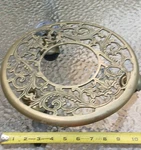 Vintage Brass Rolling Plant Stand 11" Openwork Design 3 Swivel Wheels. Fixed Price $30.00.
