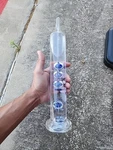 Galileo Thermometer 13" Tall Glass Tube With 5 Floating Blue Spheres Vintage. Fixed Price $25.99.
