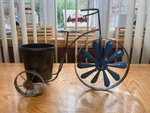 Gerson 14.6" Metal Tricycle Planter With Wind Spinner Spokes. Fixed Price $35.99.