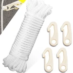 Amgate 50 Feet Flag Pole Halyard Rope + Pcs Clip Hooks - 1/4" Pol.... Fixed Price $17.38.