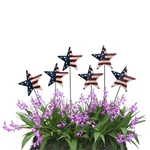 6SET Metal Barn Star Yard Sign Planter Stake Outdoor Lawn Decor, Patriotic Fl.... Fixed Price $31.45.