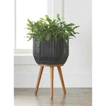 Better Homes & Gardens Black Round Resin Planter Stand Set With Wood Legs. Fixed Price $49.99.