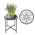 Indoor Outdoor Plant Stand 15'' Tall Metal Pot Holder For Flowers Decor. Fixed Price $25.06.