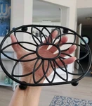 Vintage Heavy Hand Wrought Iron Trivet Stand Colonial Design Kitchen Garden. Fixed Price $32.00.