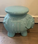 Safavieh Elephant Stool Robins Egg Blue Ceramic Indoor Outdoor Pickup Only. Fixed Price $40.00.