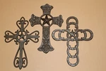 Pioneer Theme Cast Iron Wall Crosses Home Decor Display, Western Star 3. Fixed Price $38.82.