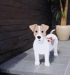 New White Tan Jack Russell Hunting Animal Wood 3D Planter Durable Pvc Garden Pot. Fixed Price $32.00.