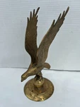 Rare Vintage 11" Brass American Eagle On Globe Federal Flagpole Topper Finial. Fixed Price $124.95.