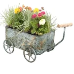 Flower Cart With Wooden Handles, Metal Wagon Planters For Outdoor Plants, Gar.... Fixed Price $66.49.