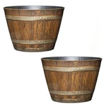 Classic Home And Garden Whiskey Resin Flower Pot Barrel Planter, Oak Brown, 9" (. Fixed Price $25.18.