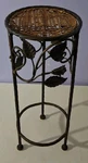 Metal Plant Stand Withleaf Design Woven Cane On Top 19 Inches Tall. Fixed Price $21.99.