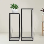 Set Of 2 Metal Pedestal Plant Stand, Nesting Display End Table, High Pot Home. Fixed Price $37.19.