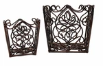 New Southern Living Rosedale Plant Holder Set (2) Metal Scroll Iron Square. Fixed Price $29.99.