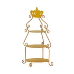 Gold 32" Round Tier Metal Cupcake Stand With Crown Top Party Wedding Home. Fixed Price $50.43.