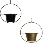 Hanging Ceiling Metal 6" Home Garden Flower Plant Pot Holder Stand Gold/black. Fixed Price $14.95.
