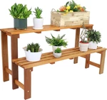 Sunnydaze 2-TIER Meranti Wood Plant Stand 24-INCH Indoor/outdoor Bench. Fixed Price $258.99.