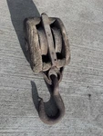 Antique Wood & Cast Iron Double Pulley Farm Barn Tool Steampunk Repurpose Bh. Fixed Price $21.95.