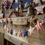 Mindsoft 8.2FT Vintage Patriotic Star Garland, Feet, Red, White, Blue. Fixed Price $48.99.