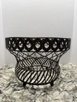 Metal Wire Garden Urn Footed Stand Flower Pot Holder Planter 14X10". Fixed Price $25.00.