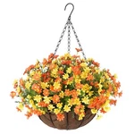 Ammyoo Artificial Hanging Flowers Basket For Patio Garden Porch Deck Decor.... Fixed Price $37.78.