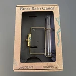 Ancient Graffiti Brass Rain Gauge W/ Glass Tube & Box Garden Yard Decor. Fixed Price $19.99.