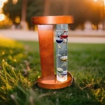 Galileo Thermometer With Wood Frame Cherry Finish Floating Glass Bulbs 8.25IN. Fixed Price $32.99.