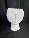 Interiors By Design Ceramic Face Vase Planter White. Fixed Price $12.00.