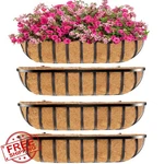 4PC 30" Window Deck Planter Box W/coco Liner - Horse Trough Flower Basket. Fixed Price $129.99.