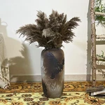 Rustic Ceramic Tall Floor VASE,15.7 Inch Black Large Pottery Farmhouse Decor .... Fixed Price $101.76.