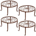 Tosnail 4 Pack 9" Metal Plant Stands Indoor Outdoor Flower Pot Holder Brown. Fixed Price $43.66.
