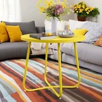 Patio Outdoor Side Tables Small Round Metal End Portable Garden Indoor. Fixed Price $28.50.