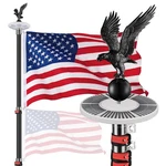 Yescom Ez Go 30' Telescopic Flag Pole Kit Solar Light Us Eagle Topper Black. Fixed Price $300.90.