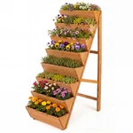 8-TIER Vertical Raised Garden Bed Fir Wood Ladder Planter Stand For Flowers. Fixed Price $223.50.