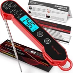 Professional Digital Meat Thermometer Instant Read Waterproof Folding Red. Fixed Price $17.31.