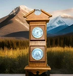 Vintage Taylor Instruments Barometer Thermometer Solid Oak Wood Weather Station. Fixed Price $45.00.